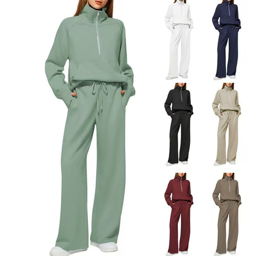Dame Behageligt Zip-Up Lounge Sæt Stilla