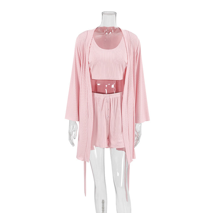 Dame Lounge-sæt med cropped top og afslappede shorts Stilla
