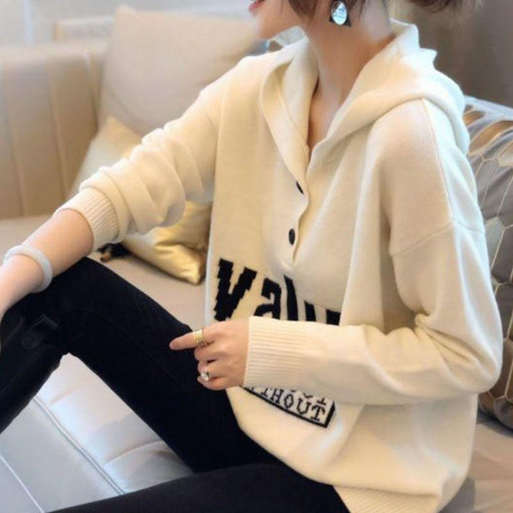 Femme Cozy Hoodie Sweatshirt med unikt knapdetalje Stilla