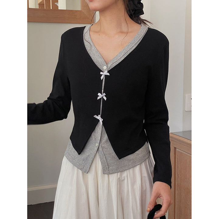 Dame cardigan med elegante knapdetaljer og V-udskæring Stilla