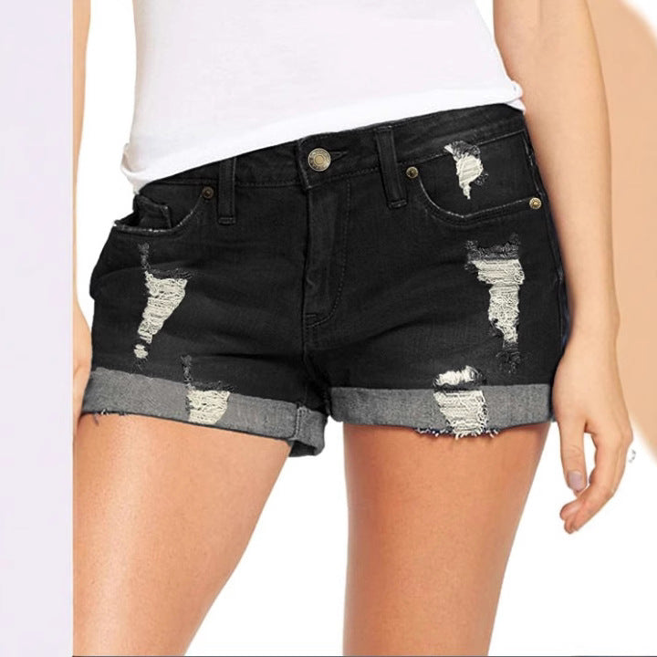 Dame Ripped Jeans-Shorts Stilla