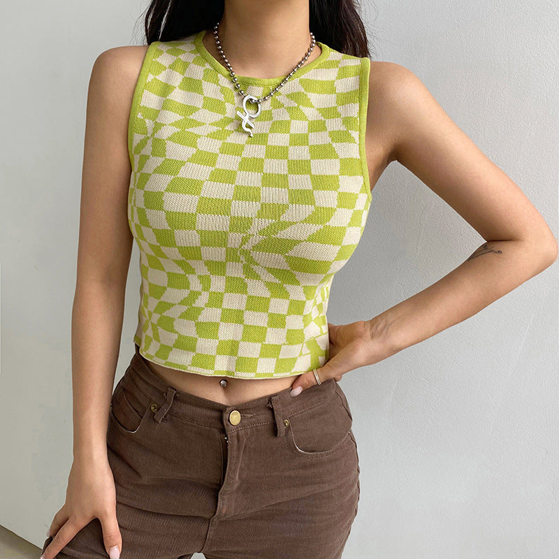 Femme Grafik Strik Crop Top Stilla