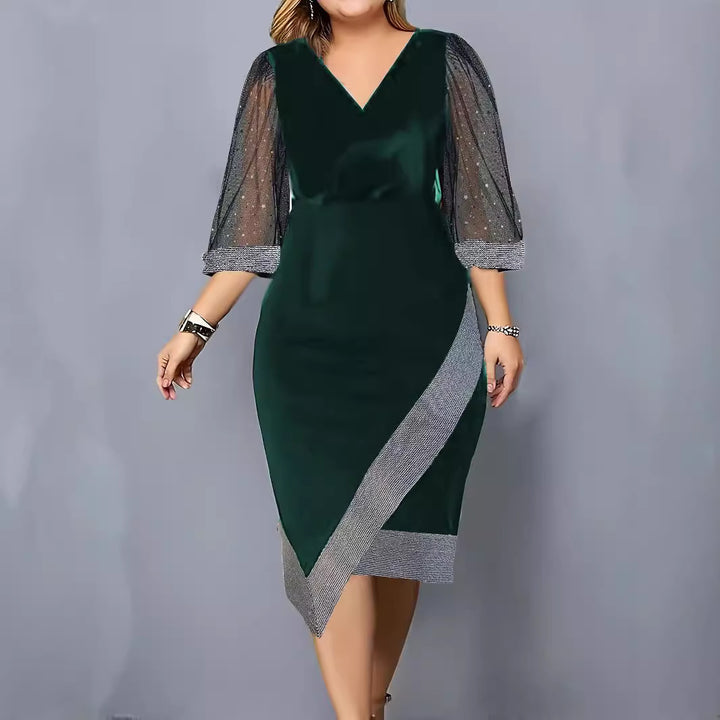 Kvinder elegant aftenkjole med transparente ærmer Stilla