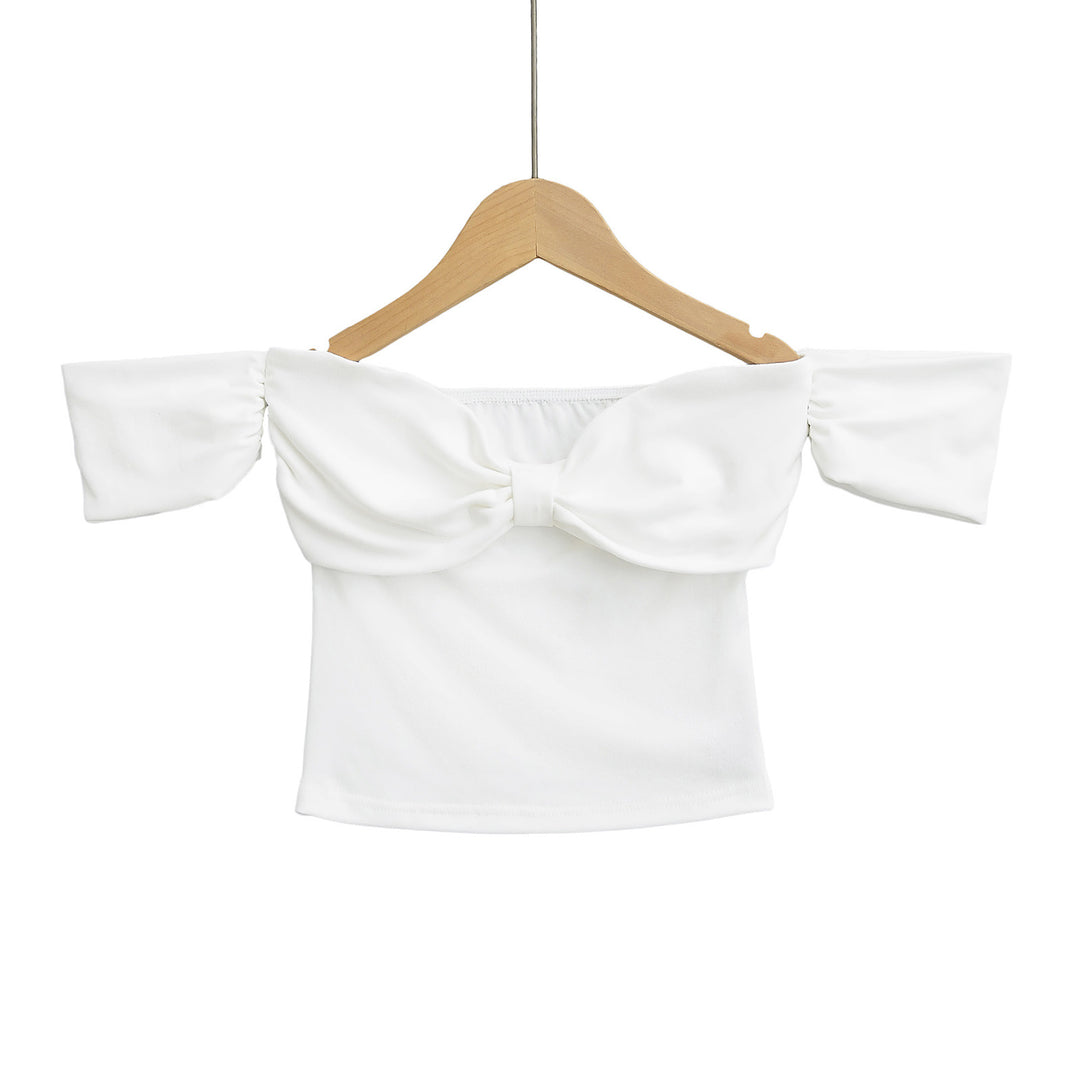 Dame Off-Shoulder Top med legende bunden design og elastisk bund Stilla