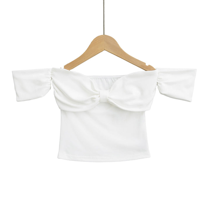Dame Off-Shoulder Top med legende bunden design og elastisk bund Stilla