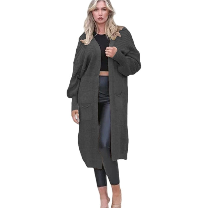 Kvinders Chunky Strik Cardigan med Åbne Lommer og Casual Design Stilla