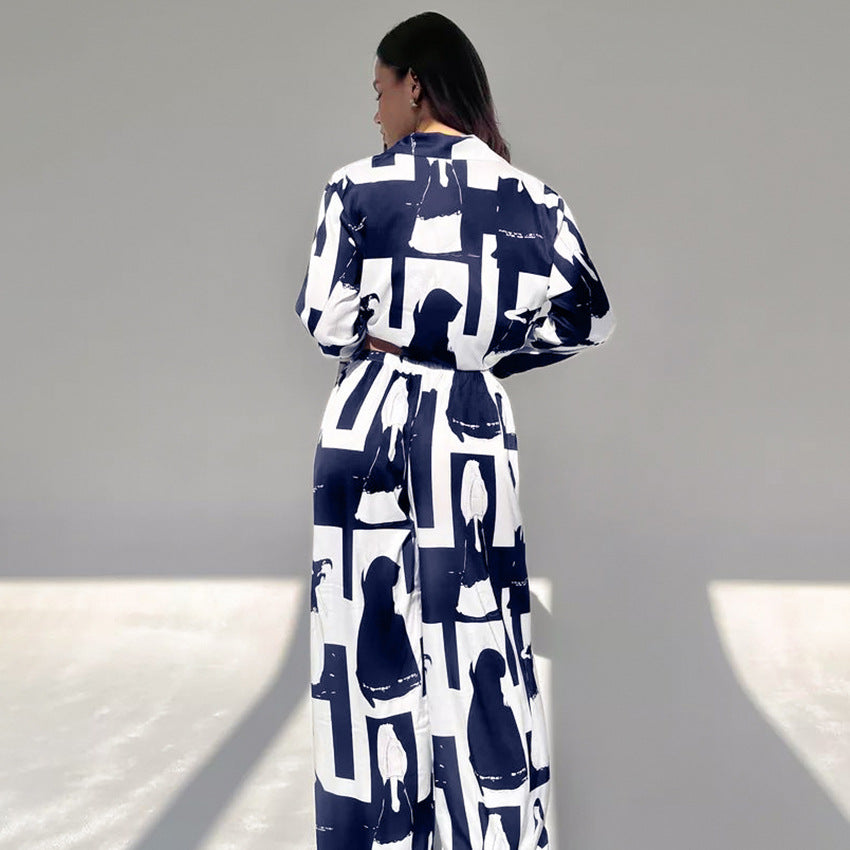 Dame Pyjama-sæt med moderne grafisk design Stilla
