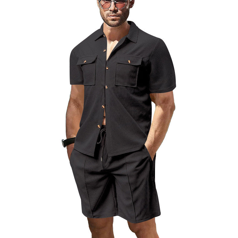 Herren kortærmet skjorte og afslappede shorts i moderne design Stilla
