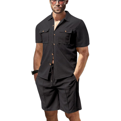 Herren kortærmet skjorte og afslappede shorts i moderne design Stilla