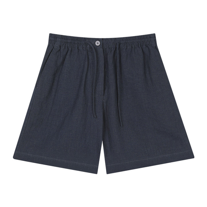 Dame luftig linned-short med elastisk talje og justerbar snor Stilla