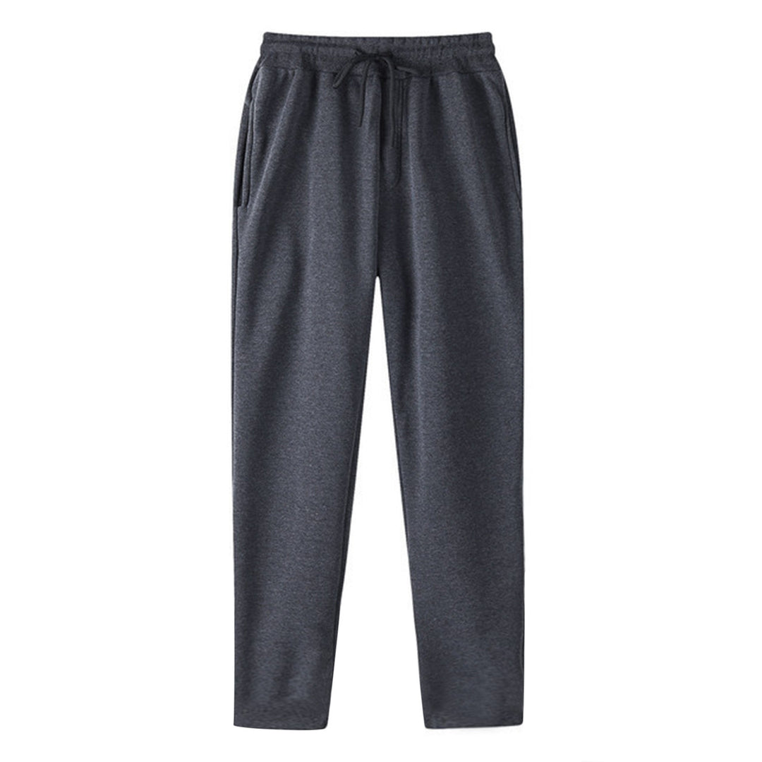 Herrer nan lige Sweatpants lavet af meleret bomuldsblanding med elastisk linning snoretræk og sidelommer Skovae