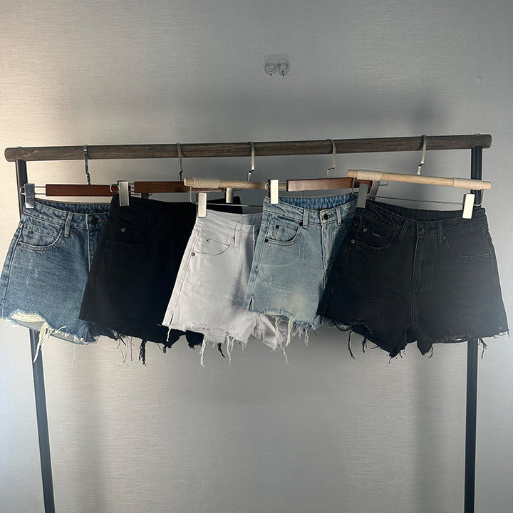 Dame slibede Vintage Jeansshorts Stilla