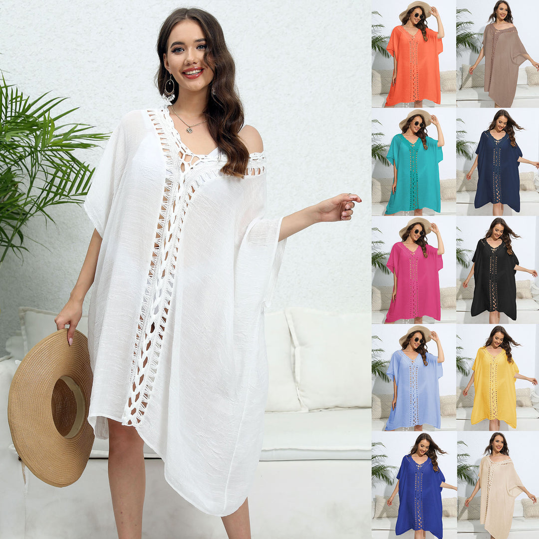 Dame Gitterdetalje Strand Kaftan Stilla
