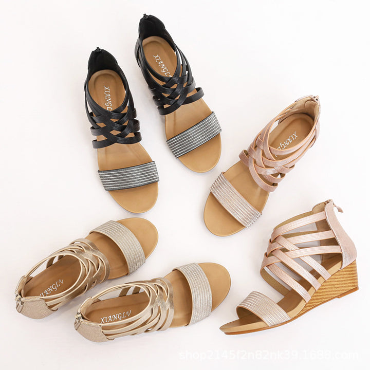 Dame Wedge-sandaler med elegant fletdesign og behagelig sål Stilla