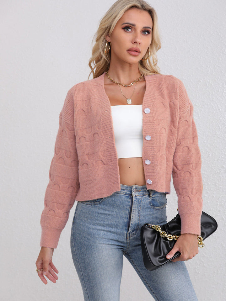 Kvinders cardigan med fashionable jacquardmønster Stilla