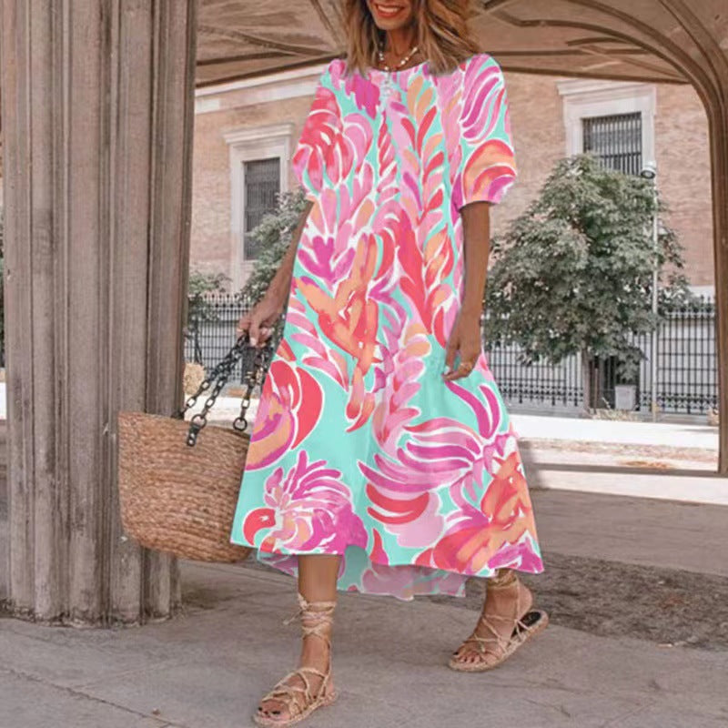 Dame blomsterprint sommer maxikjole Stilla