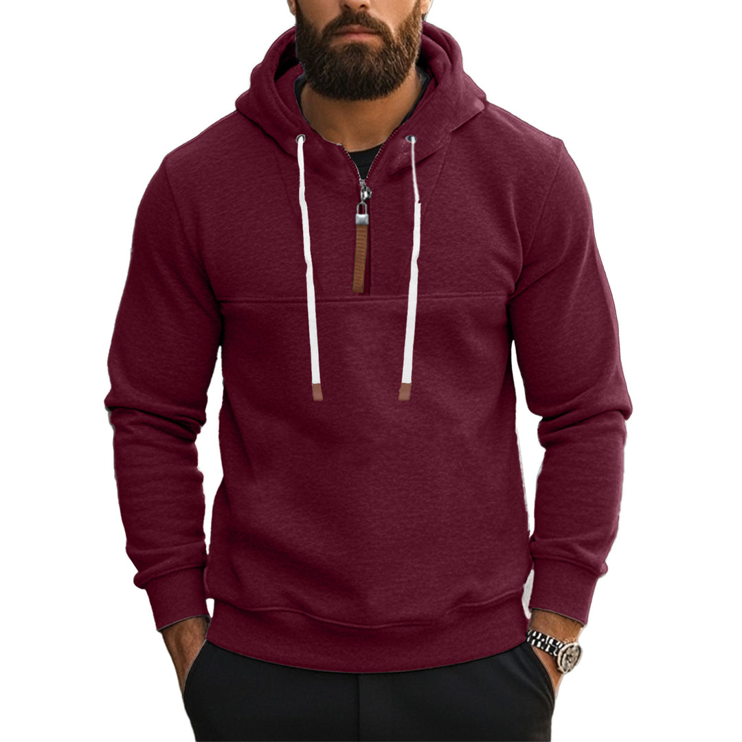 Herre Hoodie med halv lynlås og behagelig pasform Stilla