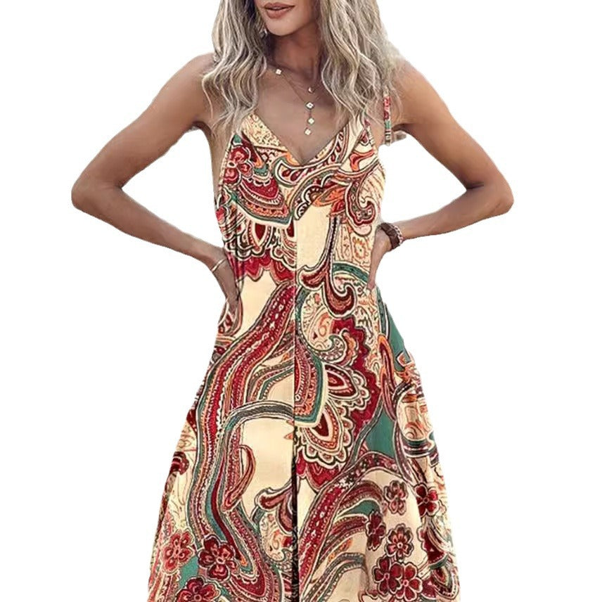 Dame Bohemian Paisley mønster Maxikjole Stilla