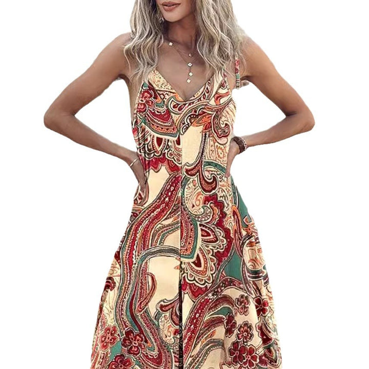 Dame Bohemian Paisley mønster Maxikjole Stilla
