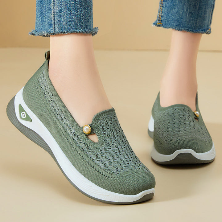 Dame Lettere Slip-On Fritidssko med åndbart Overmateriale og elegant Design Stilla