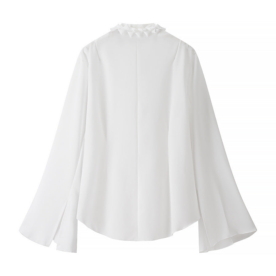 Damer Elegant Bluse med Flæse Detaljer Stilla