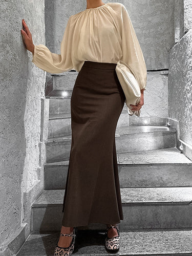 Dame Nederdel med elegant flamme silhuet Stilla
