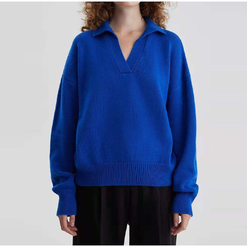 Kvinders fine strikkede pullover med struktureret stof Stilla