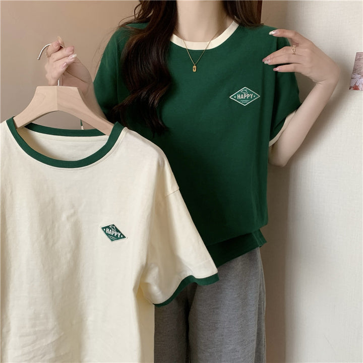 Dame Casual Grafik T-shirt med Vintage-design Stilla