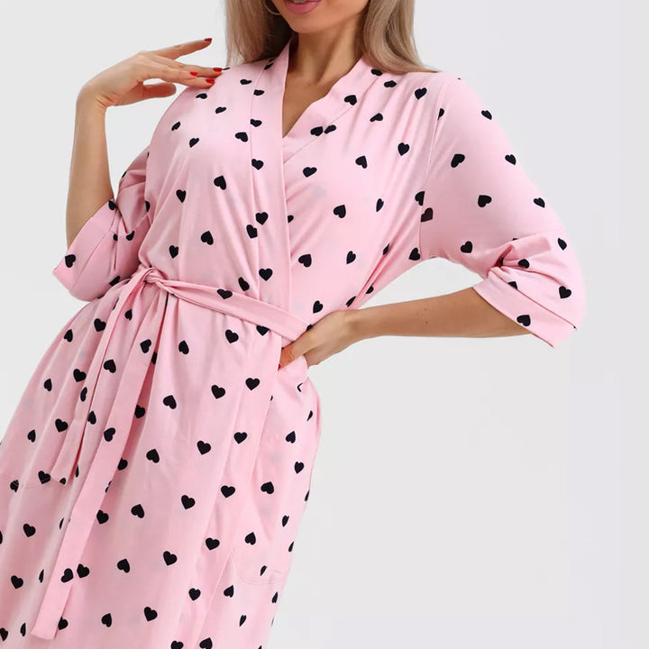 Dame natkjole med matchende kimono Stilla