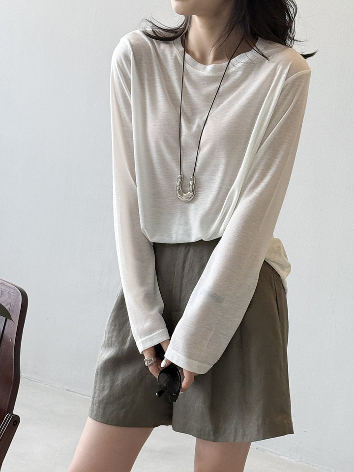Dame elegant longsleeve-shirt lavet af åndbart materiale Stilla