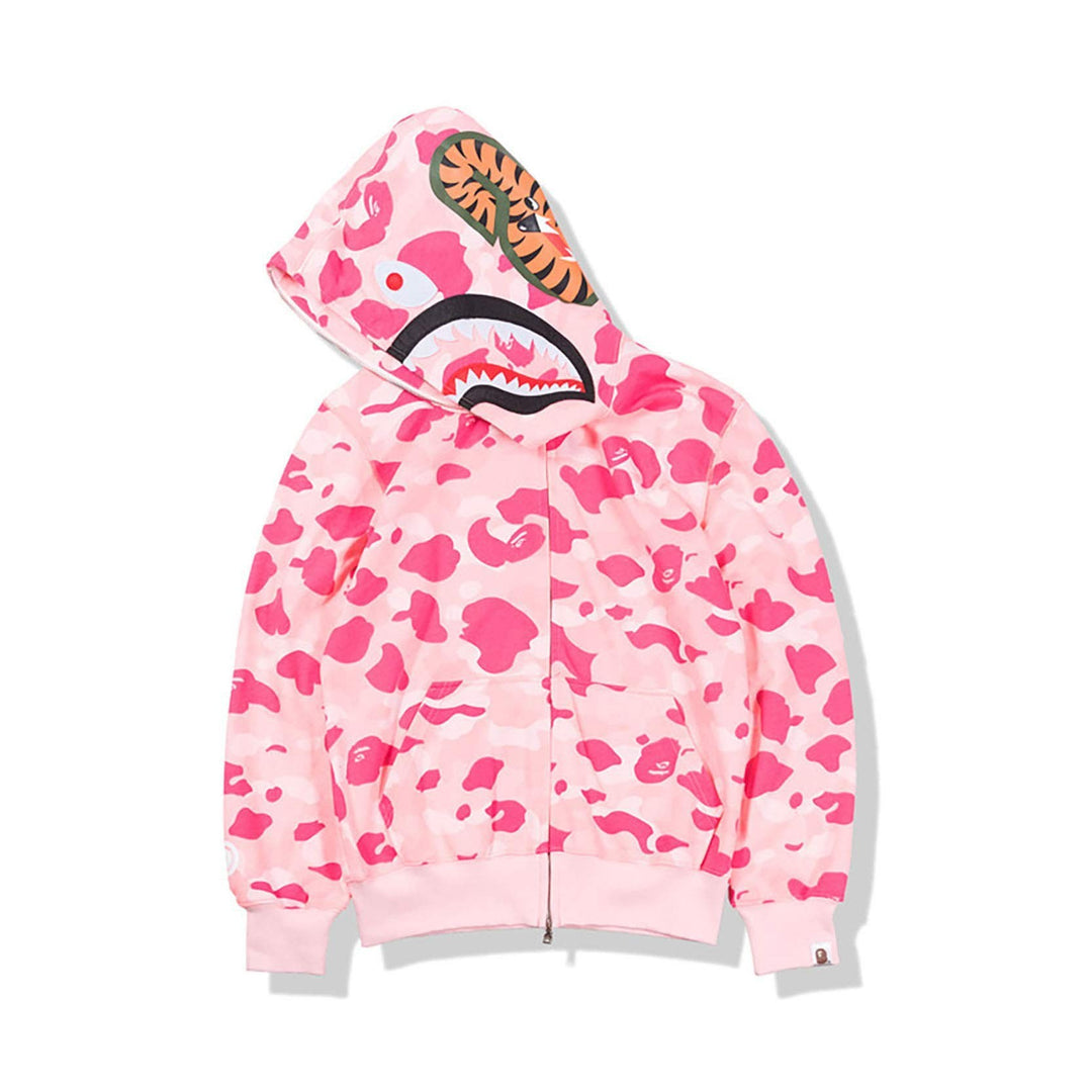 Dame hoodie jakke med moderne camouflage design og høj kvalitets bomuldsblanding Skovae