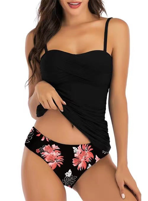 Dame Tankini med raffineret rynkedesign Skovae