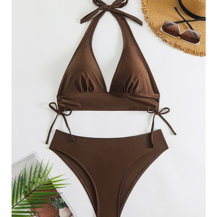 Dame Triangel-Bikini med glitrende glimmerstof og justerbare bindebånd Stilla