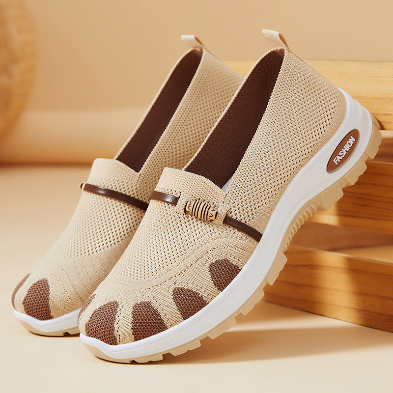 Dame fritidssneakers med åndbart mesh-overdel og skridsikker sål Stilla