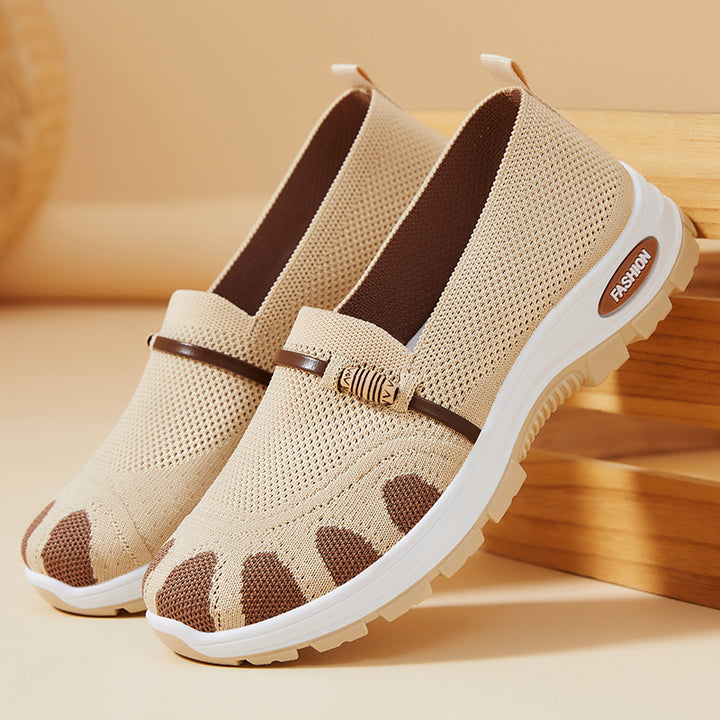 Dame fritidssneakers med åndbart mesh-overdel og skridsikker sål Stilla