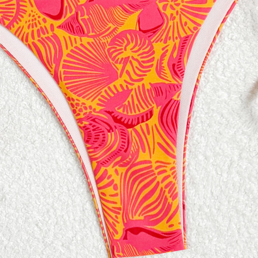 Dame bikini-sæt med justerbare stropper og farverigt motiv Stilla