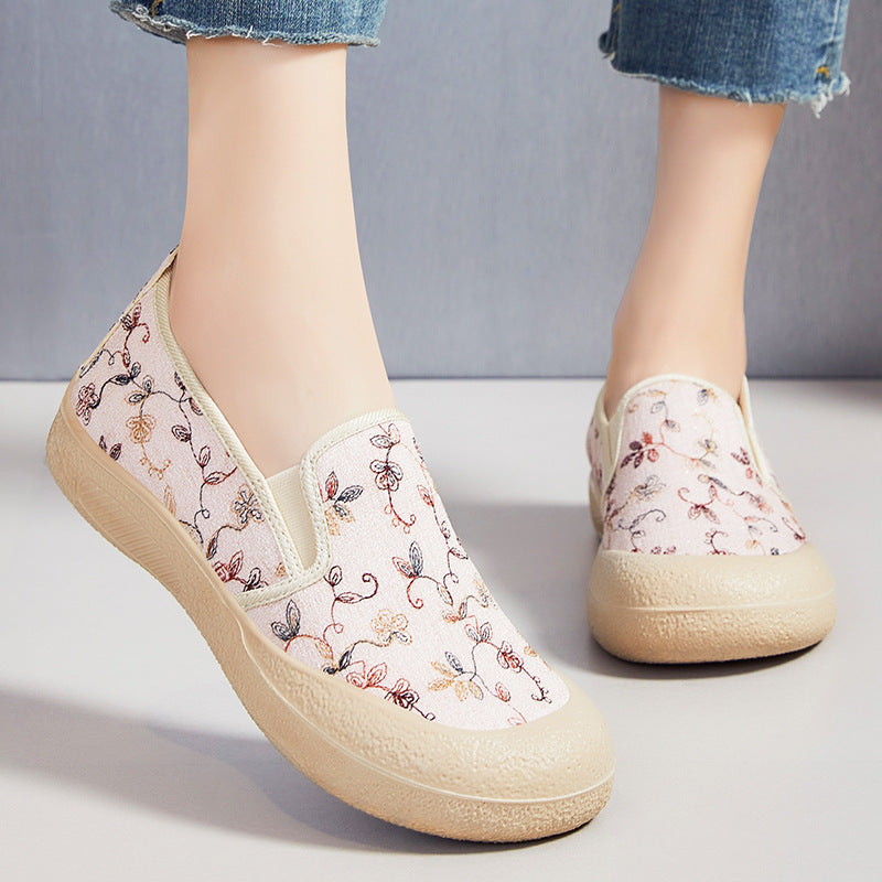 Dame Slip-On Fritidssko med blomsterdesign og skridsikker sål Stilla