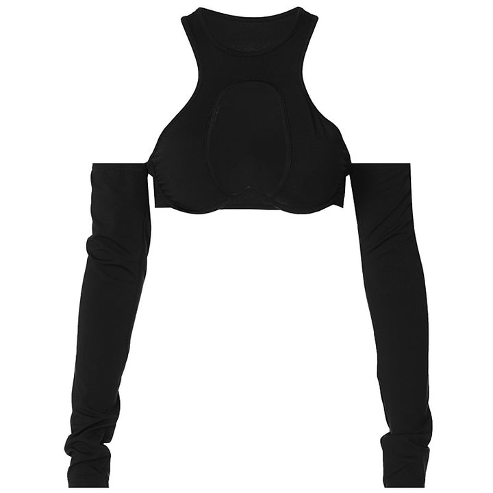 Dame Sporty Crop-Bodystocking med raffineret cut-out-design og lange ærmer Stilla