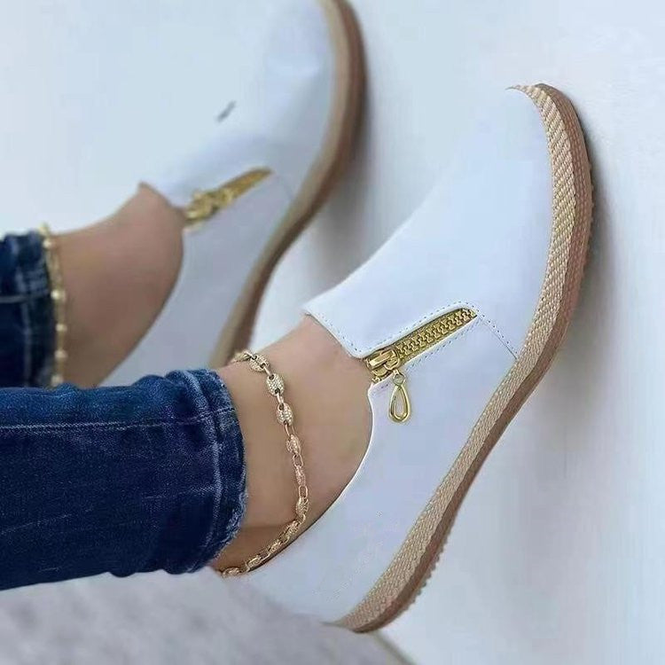 Dame Slip-On sko med moderne lynlås Stilla