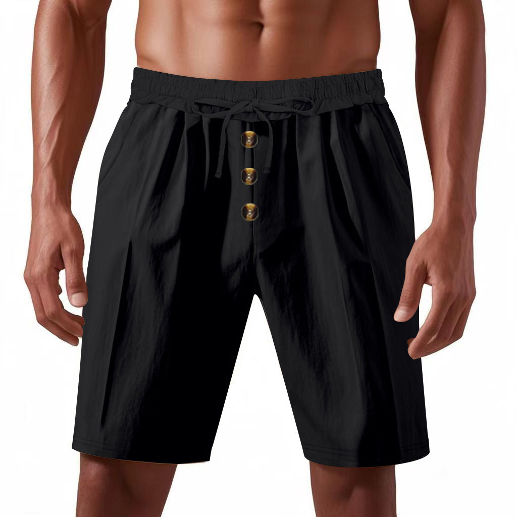 Herrer casual shorts med knapdetaljer og elastisk talje Stilla