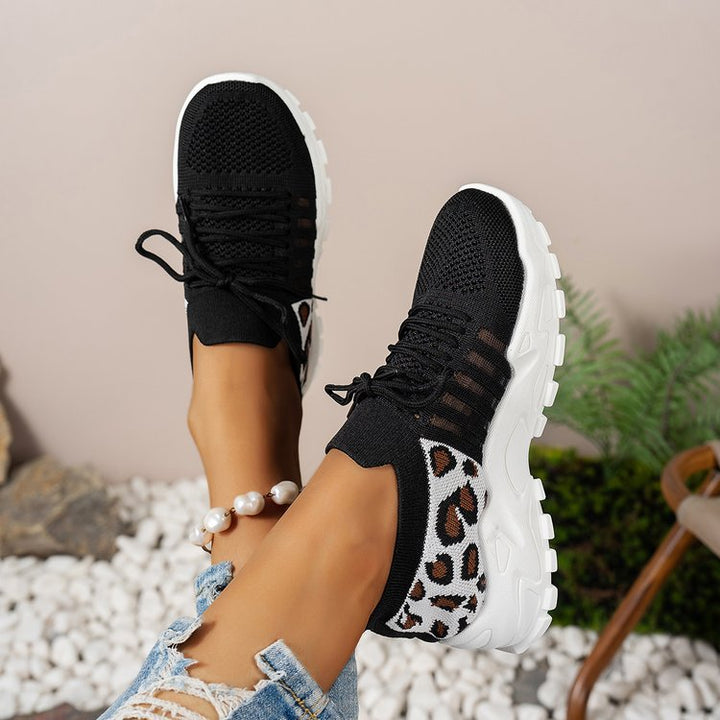 Dame Sporty Sneakers med fashionable dyremønster og åndbart overdel Stilla