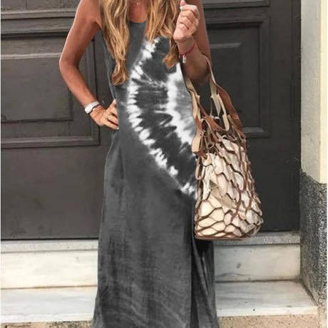 Kvinders maxikjole med moderne tie-dye design og afslappet pasform Stilla
