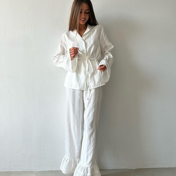 Dame mode lounge-sæt med oversized top og komfortable bukser Stilla