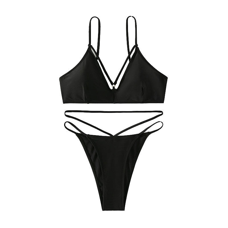 Dame triangel-bikini med justerbare stropper og elegant snit Skovae