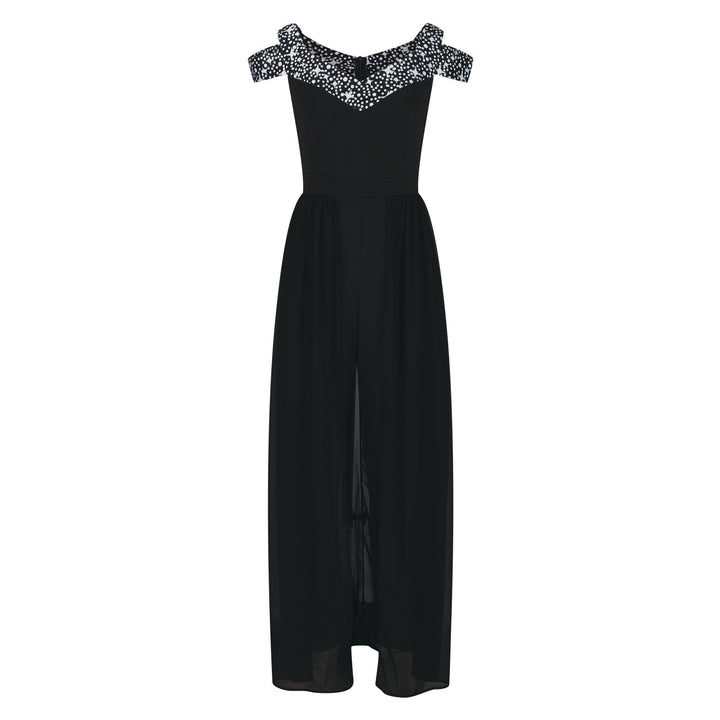 Dame Elegant Maxikjole med off-shoulder design og raffinerede spidsdetaljer Stilla