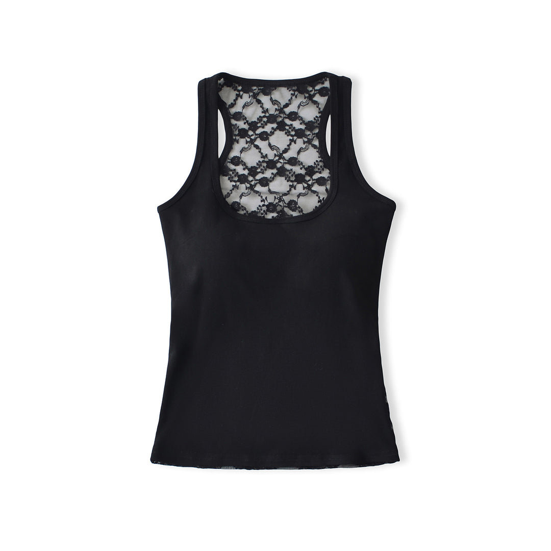 Dame Tanktop med elegant spidselement Stilla