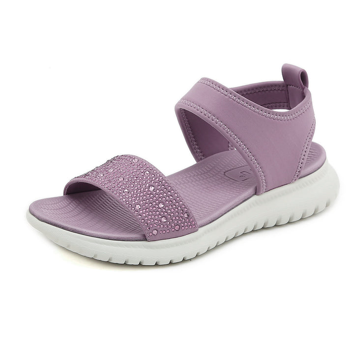 Dame komfort sandaler med justerbare remme og glitrende applikationer Stilla