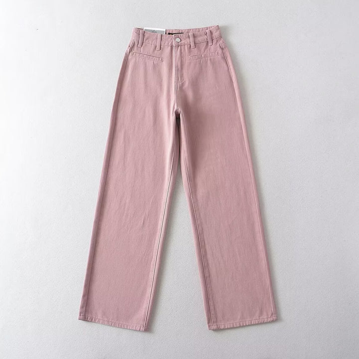 Dame højtaljede jeans med bred ben og moderne snit Stilla
