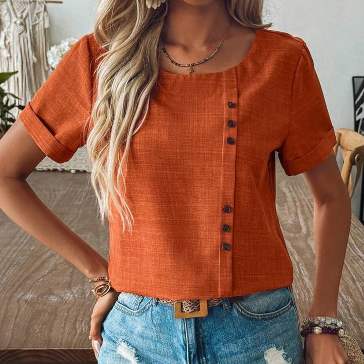 Dame Crop-top med knapdetaljer og afslappet snit Stilla