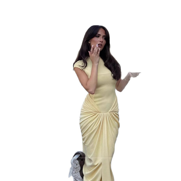 Dame elegant maxikjole med raffinerede draperingsdetaljer Stilla